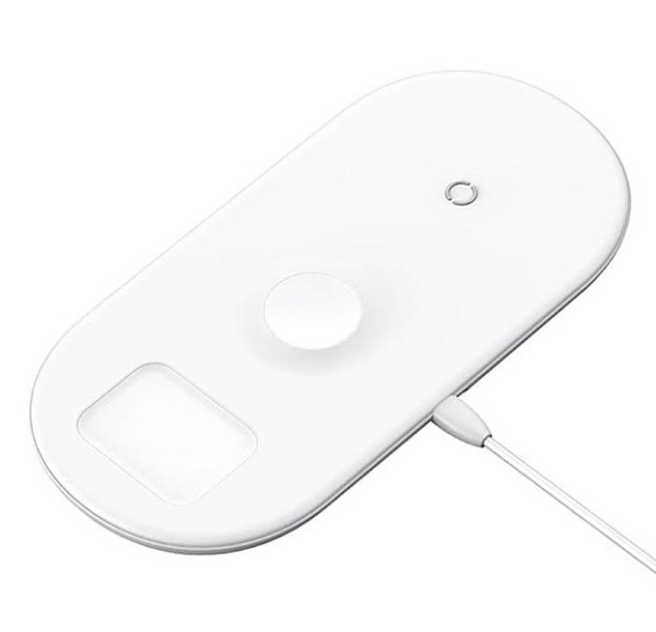 Беспроводное зарядное устройство Baseus Dual iPhone/Airpods (Белый)