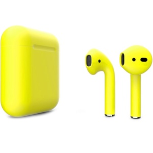 Беспроводные наушники Apple AirPods 2 Custom Edition жёлтые матовые