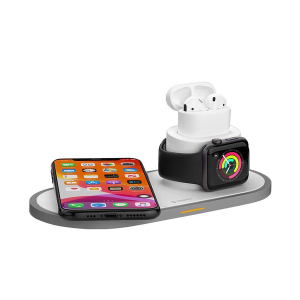Беспроводное зарядное устройство Deppa 3в1 (D-24006) для Apple iPhone/ Watch (1-5ser)/ Air Pods 15W Белый