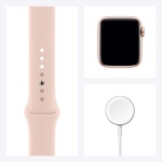 Apple Watch S6 Gold Aluminum Case with Pink Sand Sport Band 7