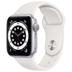 Apple Watch S6 Silver Aluminum Case with White Sport Band 1