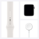 Apple Watch SE 40mm Silver Aluminum Case with White Sport Band 8