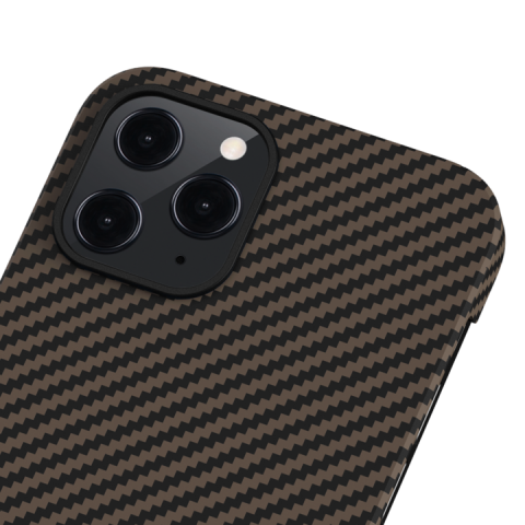 Кевларовый чехол Pitaka MagEZ Case для iPhone 12 6.1", черно-коричневый