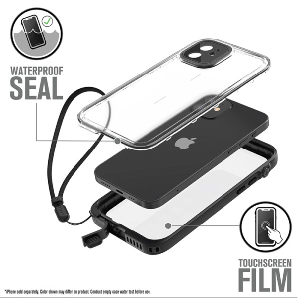 Водонепроницаемый чехол Catalyst Waterproof Case for iPhone 12 6.1", черный (Stealth Black)