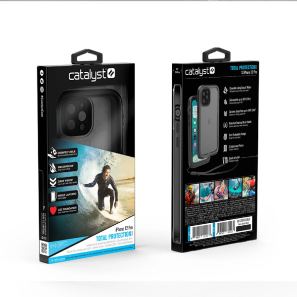 Водонепроницаемый чехол Catalyst Waterproof Case for iPhone 12 Pro Max 6.7", черный (Stealth Black)