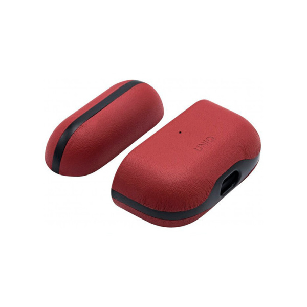Кожаный чехол Uniq Terra Genuine Leather для AirPods Pro красный
