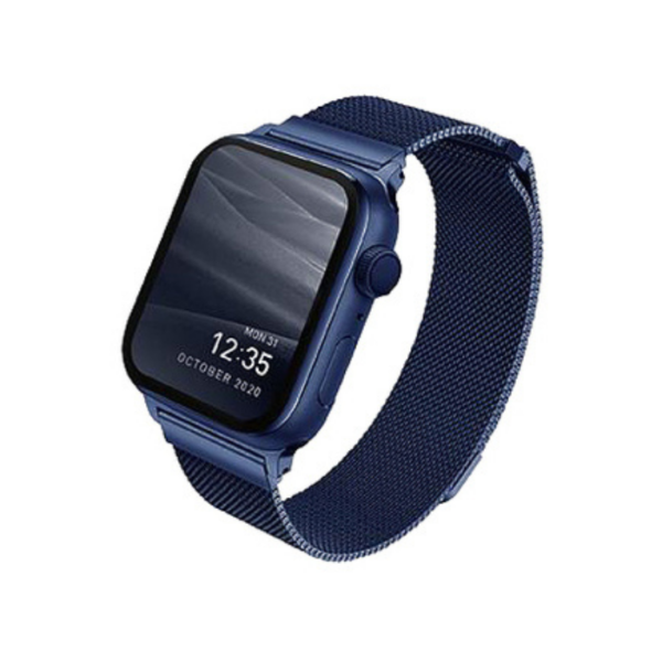 Стальной ремень мелкое плетение Uniq DANTE для Apple Watch 44/42 синий