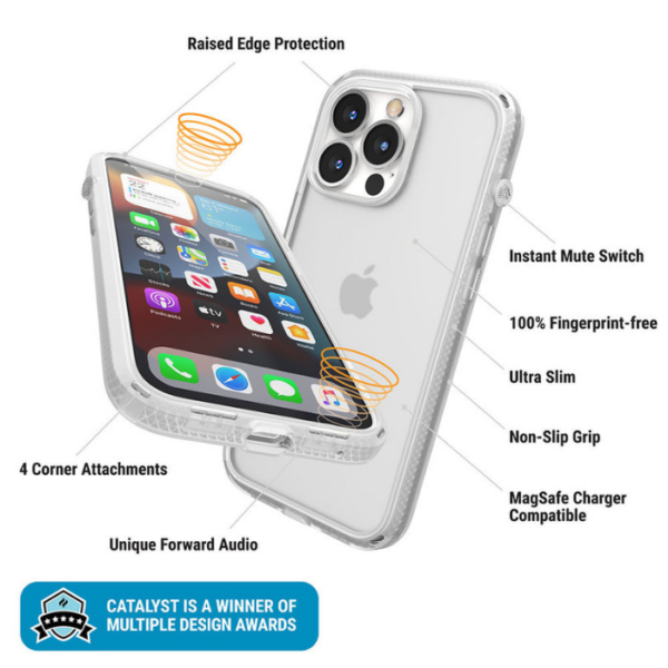 Ударостойкий чехол Catalyst Influence Impact Case для iPhone 13 Pro 6.1", прозрачный (Clear)