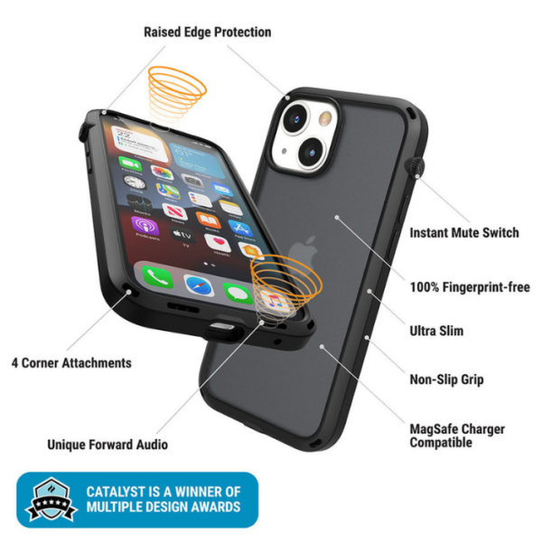 Ударостойкий чехол Catalyst Influence Impact Case для iPhone 13 mini 5.4", черный (Stealth Black)
