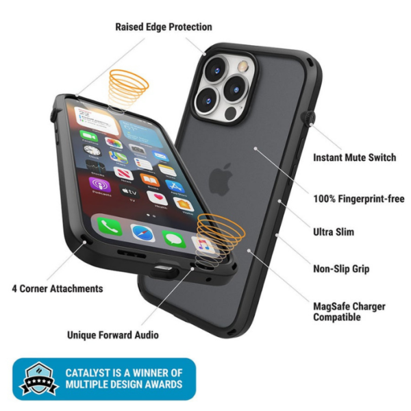 Ударостойкий чехол Catalyst Influence Impact Case для iPhone 13 Pro 6.1", черный (Stealth Black)