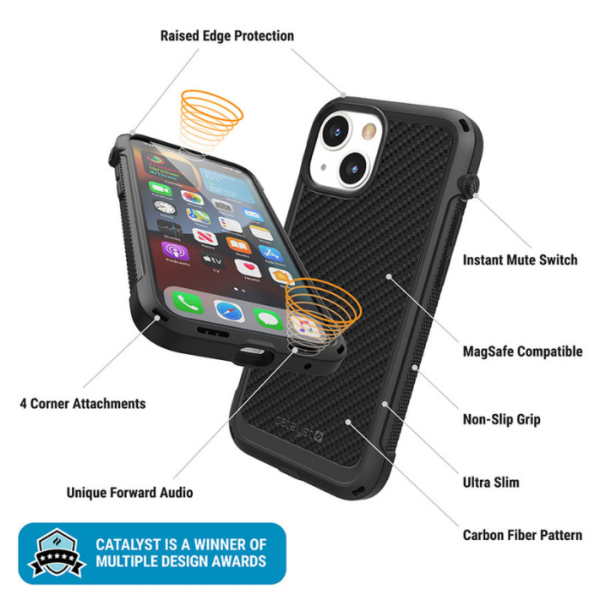 Ударостойкий чехол Catalyst Vibe Impact Case для iPhone 13 mini 5.4", серый (Stealth Black)