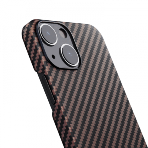 Кевларовый чехол Pitaka MagEZ Case 2 для iPhone 13  6.1", черно-коричневый