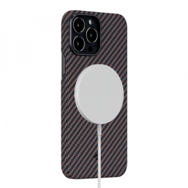 Кевларовый чехол Pitaka MagEZ Case 2 для iPhone 13 Pro 6.1", черно-коричневый