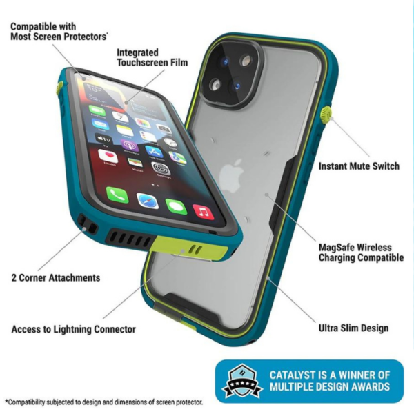 Водонепроницаемый чехол Catalyst Total Protection для iPhone 13 (Marine Blue) голубой