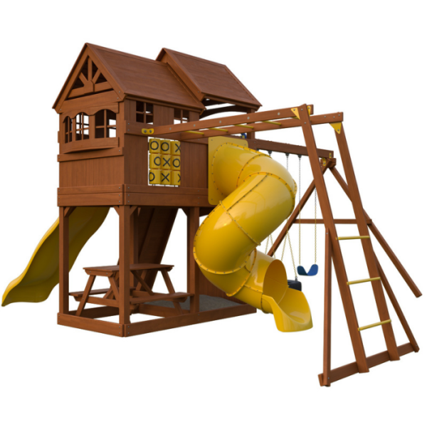 Детский игровой комплекс New Sunrise Нью Санрайз с винтовой горкой-трубой, рукоходом