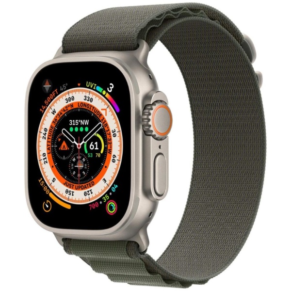 Часы Apple Watch Ultra GPS + Cellular 49 мм, титановый корпус, Alpine Зеленого цвета MQET3 (S)
