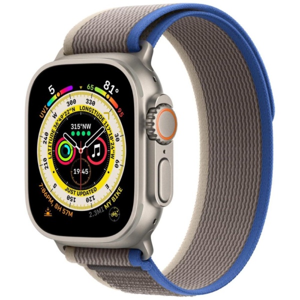 Часы Apple Watch Ultra GPS + Cellular 49 мм, титановый корпус,  Blue/Gray Trail, MNHE3 (S/M)