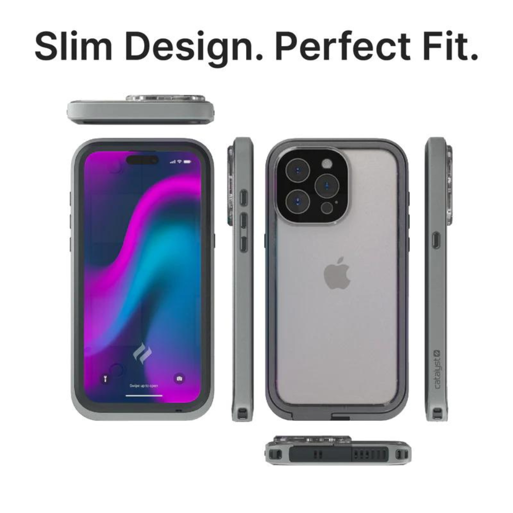 Водонепроницаемый чехол Catalyst Total Protection Case для iPhone 15 Pro  серый (Titanium Gray)