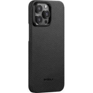 Чехол Pitaka MagEZ Case 4 для iPhone 15 Pro, черно-серый узкое плетение, кевлар