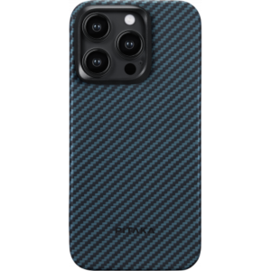 Чехол Pitaka MagEZ Case 4 для iPhone 15 Pro Max, черно-синий, кевлар