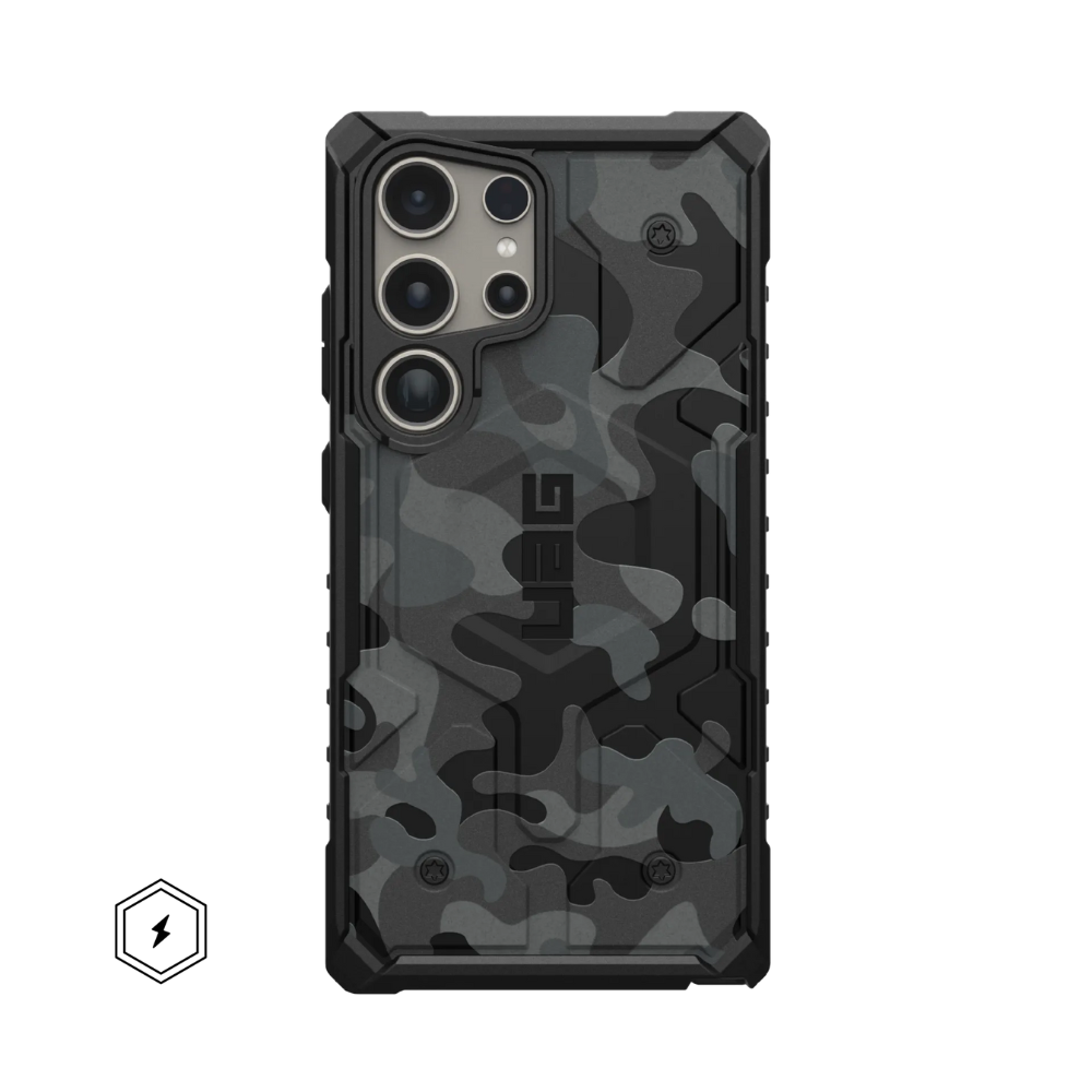 Чехол Uag Pathfinder для Samsung Galaxy S24 Ultra с MagSafe, черный  камуфляж (Midnight Camo)